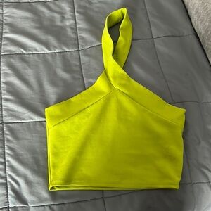 Green Halter Crop Top